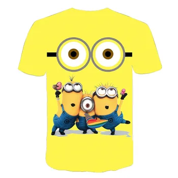 3D Tlačený Vzor Malé Žlté Muž Animácie Karikatúra Roztomilý Funny T-shirt Letné Módy Mužov a Žien Ležérne Oblečenie S-5xl