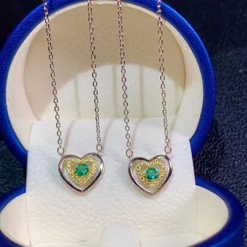 Klasické prírodné emerald náhrdelník, royal štýl, svete slávny gem, dobrá kvalita, nízka cena, 925 striebro.