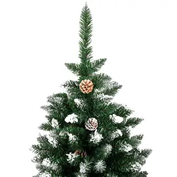 7 FT 1350 Pobočky Vianočný Stromček Hrnú Sprej Biely Strom S 61 Borovicová Šiška PVC Listový Automatický Stromovej Štruktúry Realistické Vianočný Strom