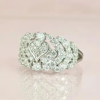 2021 nové luxusné srdce 925 sterling silver zásnubný prsteň pre ženy lady výročie darček šperky hromadne predávať R5880