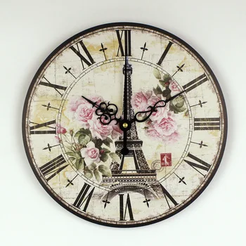 Absolútne tichý quartz vintage rose nástenné hodiny Effiel tower domov hodín dekorácie moderné hodinky stenu darček orologi da parete