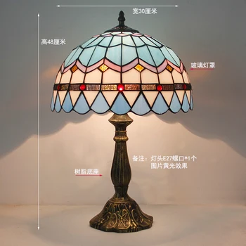 Artpad Štýle Stredomoria Mozaiky stolná Lampa Mozaiky vitráže Tieni E27 LED Retro Spálňa, Nočné Svetlo, turecké Lampy