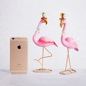 Nový Dizajn Flamingo Miniatúrny Model Pre Domáce Dekorácie Figúrka Živice Kovové Remesiel Miniatúrny Model Scény Prop Darček K Narodeninám