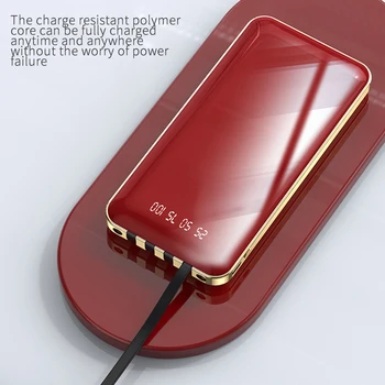CASEIER 20000mAh Power Bank Typu USB C Android Pre iPhone, Kábel usb LED Svetlo, Vstavaný Kábel Rýchlo Powerbank Prenosné Nabíjačky