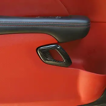 CITALL 2 ks Uhlíkových Vlákien Štýl ABS Vnútorné Dvere, Rukoväť Kryt Výbava Rám Tvarovanie Fit Pre Dodge Challenger 2016 2017 2018 2019