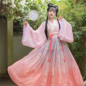Nový Ženy Hanfu Tradičné Čínske Oblečenie Festival Oblečenie Výšivky Dávnych Ľudových Fáze Výkonu Tanečné Kostýmy