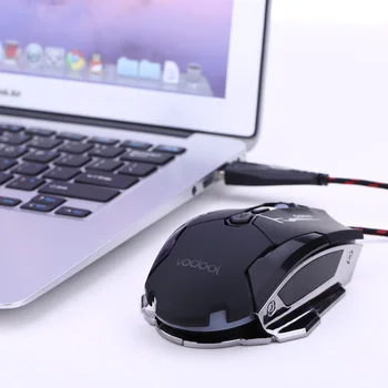 K1015 7 Tlačidiel, 4 Farby LED 4000 DPI Nastaviteľné Optická USB Wired Mouse Hráč Profesionálne Herné Myši Myši Káblové mause