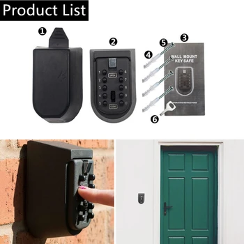 1Pc Black kľúč Zabezpečenia Locker Vonkajšie Zmes Skrývať Kľúč, Safe Lock Úložný Box na Stenu