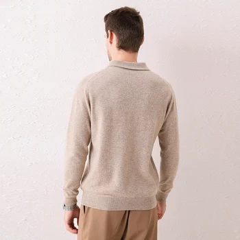 HLICYUM vlnený sveter pánske klope pulóver sveter vlny sveter bežné Zase dole Golier cashmere sveter veľkosť