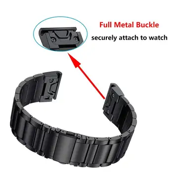 26 mm z Nehrdzavejúcej Ocele Watchband Wriststrap pre Garmin Fenix6X 6 6S Pro 5X 5 5S Plus 3 H 20 22 mm Easy Fit Rýchle Uvoľnenie wirstband