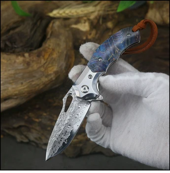 Damask ocele VG10 vreckový nôž lov vrecko na skladací nôž outdoor camping prežitie prežitie nástroj výchovy k DEMOKRATICKÉMU občianstvu prenosné nôž