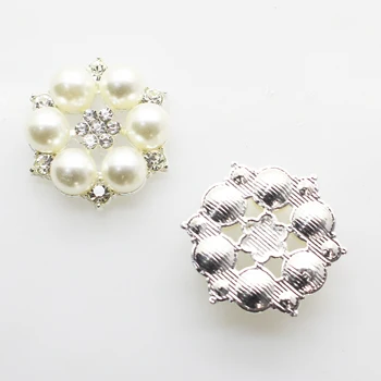 10Pcs biela kolo pearl botones Príslušenstvo kamienkami Kvetinové svadobné čiapky Dekorácie Pre Výrobu Darčeka Šitie dekorácie