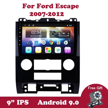 Android 9.0 GPS Navi Jednotky Prehrávač Pre Ford Escape 2007-2012 Podporu Carplay SWC OBD OBD2 DVR, DVB 2.5 D IPS autorádio, Stereo Video