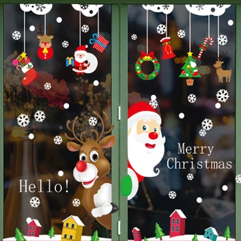 Artracyse Vianočné Ozdoby Elektrostatické Samolepky Okenné Nálepky Sklo Nálepky Nový Rok Bezšvíkové Snowflake Nálepky