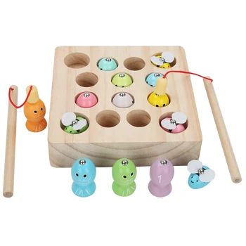 Deti Hračky Raného Vzdelávania Drevené Montessori Hračky Miestne Magnetické Rybárske Hračky Hry Catch Bee Puzzle, Hračky Dieťa Narodeniny, Vianoce, Darček