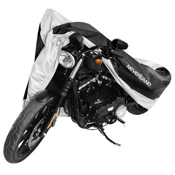 XXL 265 cm 190T Čierna Strieborná Vode odolná Dažďu, Prachu Sun UV Vonkajšie Vnútorné Motocykel Kryt Kabát Dirt Bike, Motor Skúter D35