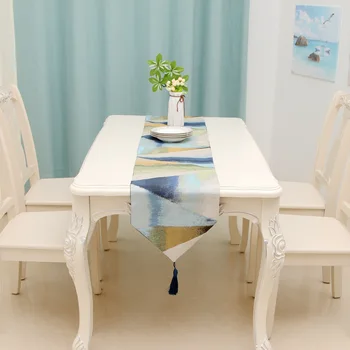 Atrament a umývanie maľovanie tabuľka NÁM európsky štýl stôl runner veľkoobchod vyšívať stôl runner pre svadobné hotel večeru