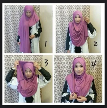 Veľkoobchod Móda Krása Ženy Moslimských Jersey Sklzu Bavlna Farbou Šatku Obyčajný Hijabs Islamskej Hlavový Most Okamžité Šály, Šatky