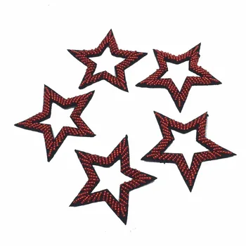 3D Ručné korálkové Škvrny,Červená Hviezda Šiť na patch pre oblečenie lištovanie Nášivka roztomilý patch
