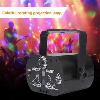 60 Vzory LED Laserový Projektor Svetlo Party Dekorácie domov 180Degree Ručné Otáčanie USB Nabíjateľné Klubu DJ, Disco Stage Svetlo