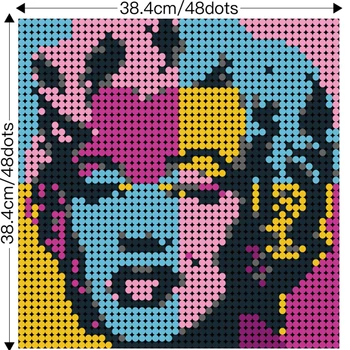 Marilyn Monroeed Moc Tehly Pixel Mozaikové Umenie výtvarné Umenie DIY Stavebné Bloky Maľované Pozadia Dekorácie Deti Hračky, Darčeky