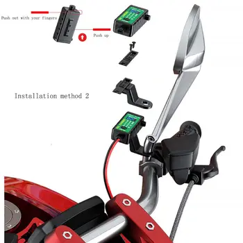 Motocykel Dual 2.4 USB Nabíjačku SAE na USB Adaptér s Voltmeter NA VYPNUTIE