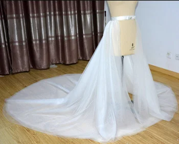 5 vrstiev tylu Vymeniteľné svadobné sukne Tylu sukne Vymeniteľné sukne plesové Šaty, sukne svadobné accessorry Crystal dekorácie vlak