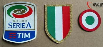 16-17 serie A opráv nastaviť Silikónové Serie A patche+červená coppa Italia Kruhu patche+hrudníka Scudetto záplaty