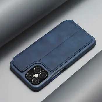 Jednoduchý Flip puzdro Pre iPhone 12 Mini 11 Pro Max 6 6 7 8 Plus SE 2020 12mini 11Pro 12Pro X XR XS Max Prípade Kožené Magnetický Kryt