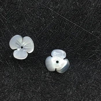 10pcs Ručne vyrezávané matka shell kolo tri-kus shell misy kvet oddelené voľné náušnice brošňa šperky veľkosti 10 mm