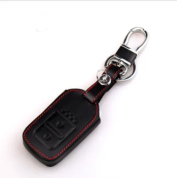 2 Tlačidlá, Čierne Auto Diaľkové Smart Key Kožené Reťazca Puzdro Chránič Pre Honda Fit Odyssey Vezel