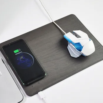 EPULA Podložka pod Myš 10W Bezdrôtové Nabíjanie USB+Micro Myší, Podložku pod Myš, Drevo, zrno bezdrôtové nabíjanie podložka pod myš pre office home