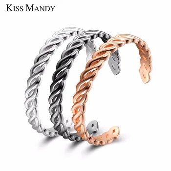 KISS MANDY Nový Príchod Trendy Dievčatá Náramok Rose Gold Čierny Náramok Pre Ženy kórejský Šperky Príslušenstvo LB49