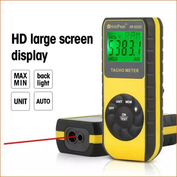 HoldPeak Laser Tachometra HP-9235C Speed Meter Digitálnych Diagnostických nástrojov Photo LCD RPM Meter Motora, Motor Non-kontakt Tachometra
