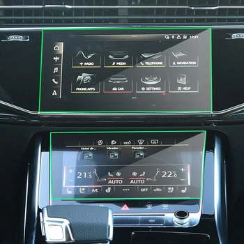 2 ks Tvrdené sklo ochranný film Pre Audi Q7 Q8 2019 2020 Auta GPS navigácie film LCD displej Anti-scratch Film