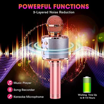 4 v 1 bluetooth mikrofón bezdrôtový profesionálne kondenzátora karaoke mikrofón mic magický zvuk, mikrofon štúdiová nahrávka