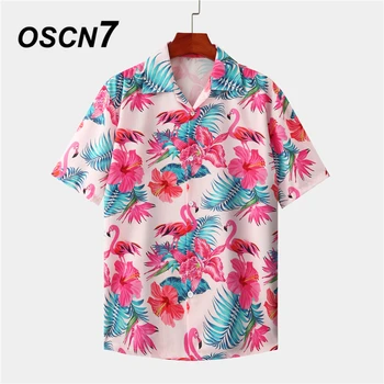 OSCN7 Bežné Tlačené Krátke Rukáv Tričko Mužov Ulici 2020 Havaj Pláži Nadrozmerná Ženy Móda Harujuku Košele pre Mužov MX018