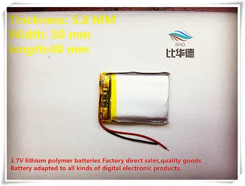 (doprava zadarmo)3,7 V 583040 750mAh li-ion polymérová batéria kvalita tovaru kvality CE, FCC, ROHS certifikačný orgán