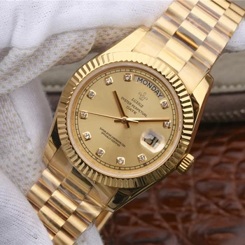 2019 Nové Luxusné hodinky mužov z Nerezovej Ocele, Remienok pánske náramkové hodinky Náramok nedeľu Kalendár Deluxe Darčeka pre top značky Hodiniek
