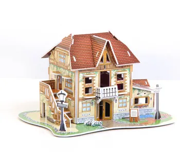 Mylb 3D Drevené Puzzle DIY Modelu Deti Hračka Dom Puzzle,puzzle 3d budovy,drevené puzzle Doprava Zadarmo