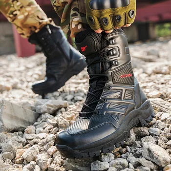 Pánske vojenské topánky Horolezectvo, outdoor, Lov, turistická obuv high-top nepremokavé oblečenie-odolné desert taktický boj, topánky