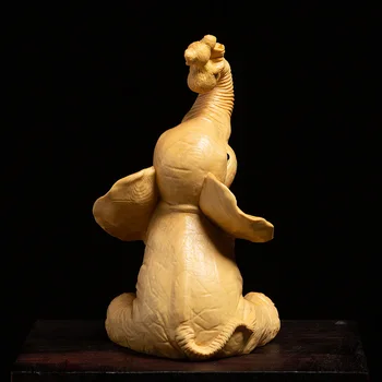 Roztomilý Šťastie Feng Shui Slon Zvierat Socha Krušpán Rezbárstvo Kreatívne Domáce Doplnky, Dekorácie Remesiel Drevené Ozdoby