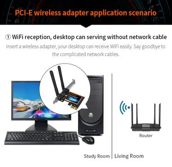 1300Mbps Wireless-AC RTL8822 PCI Express PCi-e Ploche Adaptéra WiFi 802.11 b/g/n Gigabit PCI Bezdrôtovej Sieťovej Karty pre Win7 8 10