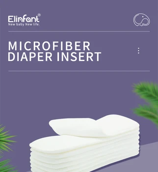 Elinfant 10pcs 3 vrstiev mikrovlákna látkové plienky nappy vložiť super absorpčné 35x13.5cm fit dieťa látkové vrecko na plienky
