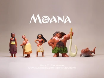 Disney Moana Princezná Movie 6-7 cm Akcia Q verziu Obrázok Modelu Anime Dekorácie PVC Zber Figúrka Hračky, model pre deti