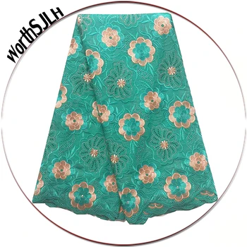 Bavlna Afriky Swiss Voile Čipky Textílie Aqua Mužov Najnovšie 2020 Nigérijský Čipky Materiál Sivozelená Zelenej Čipky Textílie Pre Ženy Šaty