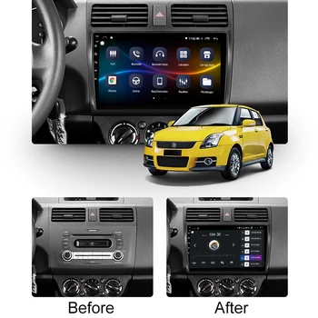 Funrover 2 Din dvd 8 Jadro 128G Android 10.0 DSP Auto Rádio Multimediálny Prehrávač Pre Suzuki Swift 2005-2010 Navigácie GPS Carplay