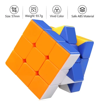 D-FantiX Cyclone Chlapci 3x3 Rýchlosť Kocka Stickerless Hladké Magic Cube 57mm (Xuanfeng Verzia) Puzzle, Hračky pre Deti, Dospelých, Študentov