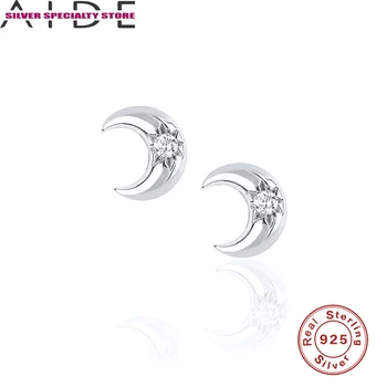 AIDE Mesiac Diamond Náušnice Pre Ženy 925 Striebro Náušnice 2020 Módne Stud Náušnice, Šperky, Zirkón Pendientes Brincos Aretes