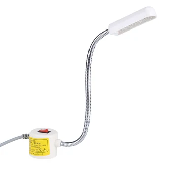 AC110-250V 12 LED Magnetické Pracovné Svetlo Flexibilné USB Lampa pre Šijací Stroj EÚ Plug